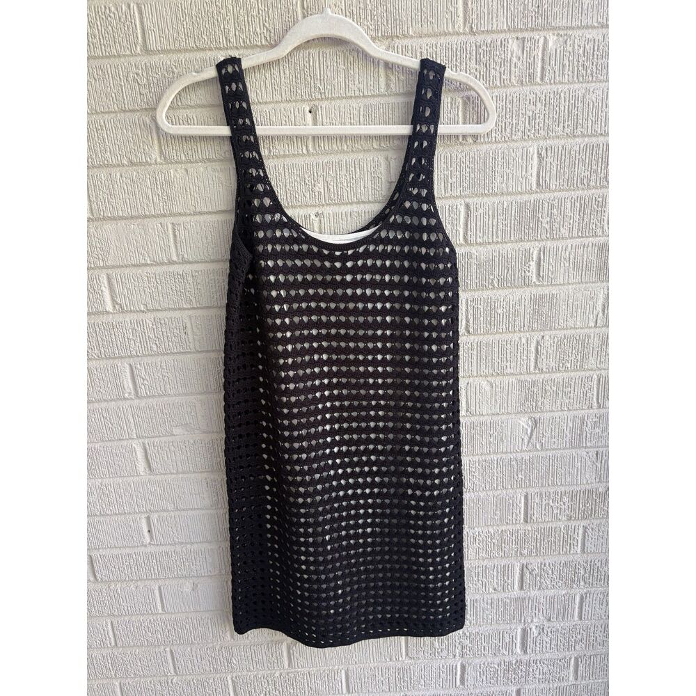 Club Monaco Black Crochet Knit Dress - layered/lined | Size Small